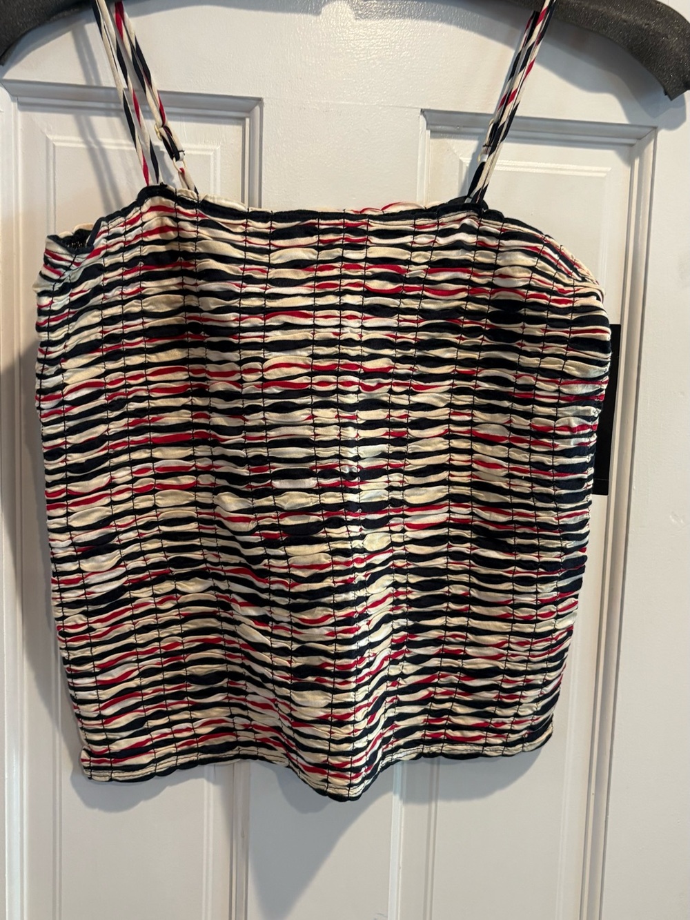 Kenneth Cole Spaghetti Smocked Top. Size M
